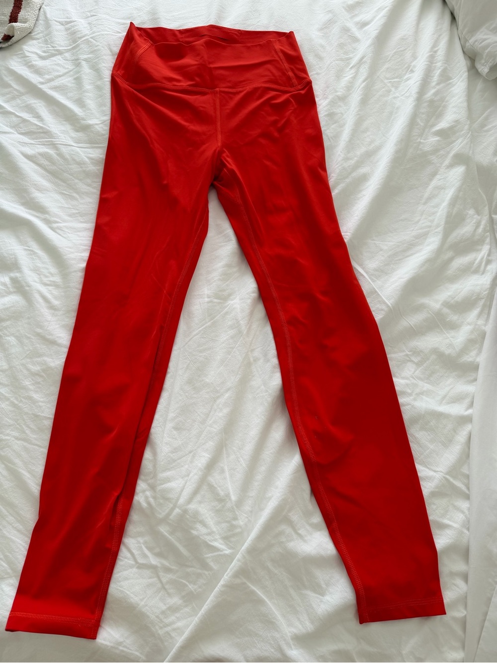 High-Rise Red Active Leggings for Women